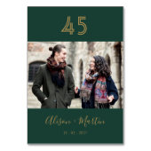 Chique Emerald Groen en Gouden Hand Lettered Weddi Kaart (Achterkant)