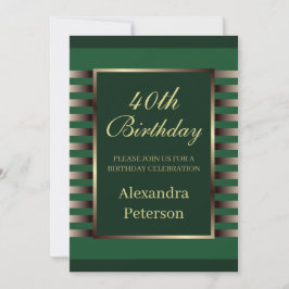 Chique Emerald Groen Gouden Strepen Geometrische V Kaart