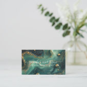 Chique Emerald Groen Malachiet Gouden Glitter Sier Visitekaartje (Staand voorkant)