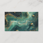 Chique Emerald Groen Malachiet Gouden Glitter Sier Visitekaartje (Voorkant)