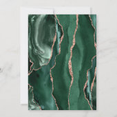 Chique Emerald Groen Roos Gouden Agaat Bruiloft Kaart (Achterkant)