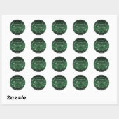 Chique Emerald Groen Zilver Glitter Gown Quinceañe Ronde Sticker (Vel)