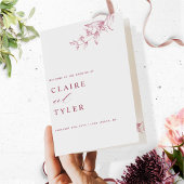 Chique en Eenvoudig Wit en Bourgondisch Trouwprogr