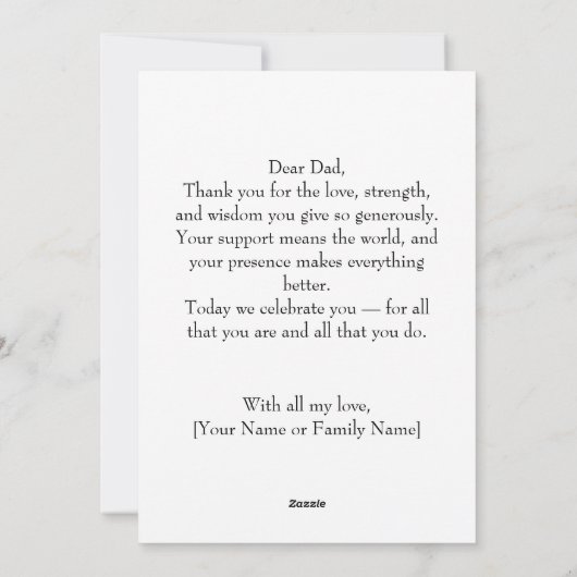 Chique en eenvoudige Vaderdag Kaart 3 Custom Foto' (Achterkant)