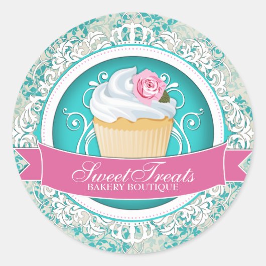 Chique en Elegant Cupcake Box Stickers (Voorkant)