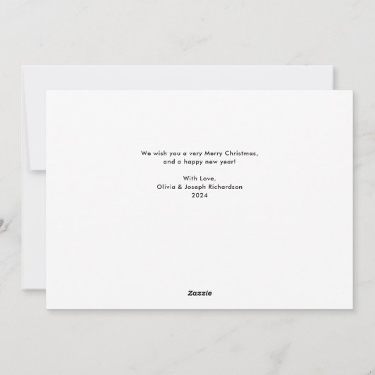 Chique en elegant | Getrouwd met kerst op foto Feestdagenkaart (Achterkant)