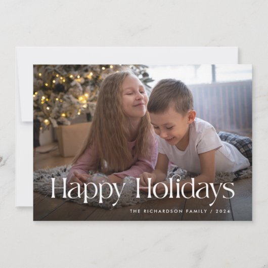 Chique en elegant | Prettige feestdagen Foto Feestdagenkaart (Voorkant)
