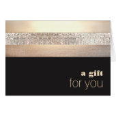 Chique en Elegant Sequin Gold Black Gift Kaart (Voorkant Horizontaal)