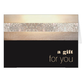 Chique en Elegant Sequin Gold Black Gift Kaart