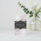 Chique en Elegant Zwart-wit Bokeh Visitekaartje (Staand voorkant)