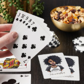 Chique en elegante Afro-vrouw Pokerkaarten (Insitu)