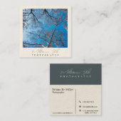 Chique en elegante moderne minimalistische fotogra vierkante visitekaartje (Voorkant / Achterkant)