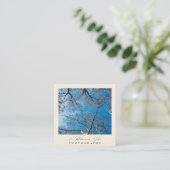 Chique en elegante moderne minimalistische fotogra vierkante visitekaartje (Staand voorkant)