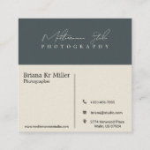 Chique en elegante moderne minimalistische fotogra vierkante visitekaartje (Achterkant)
