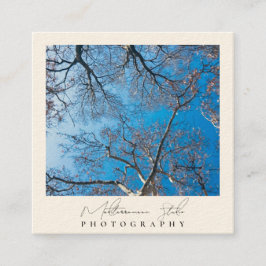 Chique en elegante moderne minimalistische fotogra vierkante visitekaartje