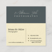 Chique en elegante moderne minimalistische fotogra vierkante visitekaartje (Achterkant)