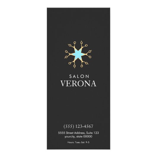 Chique en Elegante Schaar Logo Haarsalon 2 Reclamekaart (Voorkant)