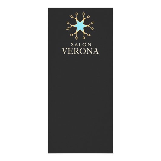Chique en Elegante Schaar Logo Haarsalon Reclamekaart (Voorkant)