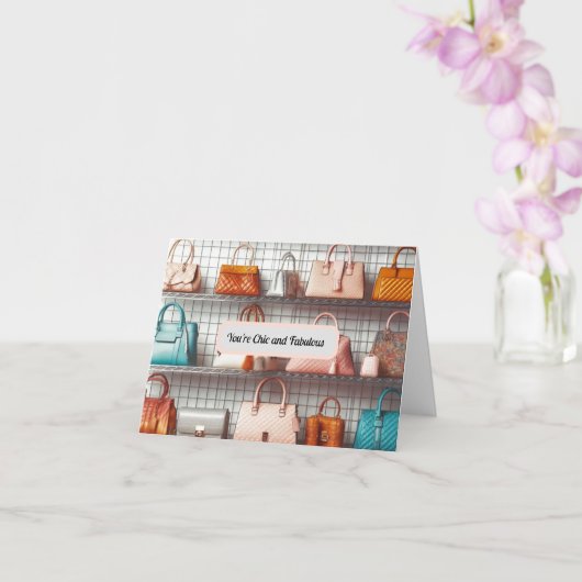 Chique en Fabulous Handtas Kaart Groet (Orchidee)