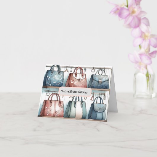 Chique en Fabulous Handtas Kaart Groet (Orchidee)
