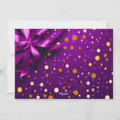 Chique en feestelijke Paarse en gouden Confetti Fo Feestdagenkaart (Achterkant)