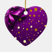 Chique en feestelijke Paarse en gouden Confetti Keramisch Ornament (Achterkant)