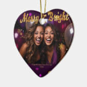 Chique en feestelijke Paarse en gouden Confetti Keramisch Ornament (Links)