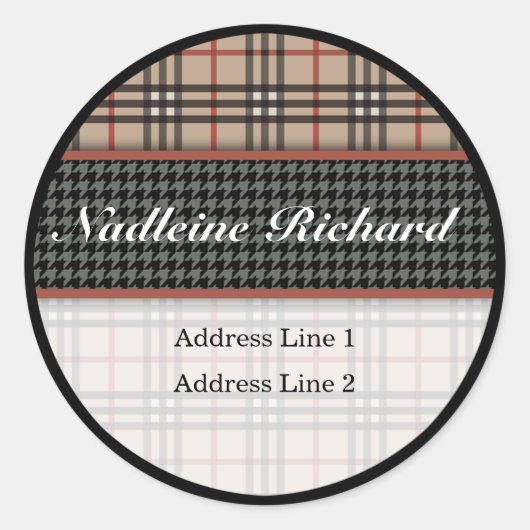 Chique en Hip Plaked Adreslabel Ronde Sticker (Voorkant)