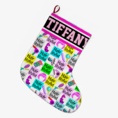 CHIQUE EN KLEURRIJKE GEPERSONALISEERDE HAARSTYLIST GROTE KERSTSOK (Voorkant (Hangend))