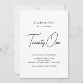 Chique en moderne 21e verjaardag uitnodiging (Voorkant)