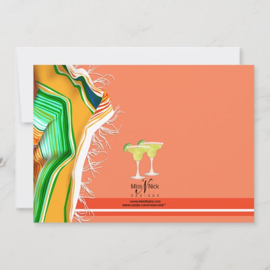 Chique en moderne Margarita-feest Kaart (Achterkant)