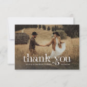 Chique en mooie tekst | Classy Two foto bruiloft Bedankkaart (Voorkant)