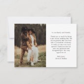 Chique en mooie tekst | Classy Two foto bruiloft Bedankkaart (Achterkant)