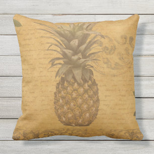 Chique en mooie vintage ananas kunst buitenkussen