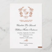 Chique en romantische Blush Roze Bruiloft Folie Uitnodiging (Voorkant)