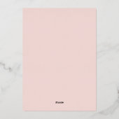 Chique en romantische Blush Roze Bruiloft Folie Uitnodiging (Achterkant)