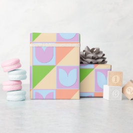 Chique en Schattigee Pastel Blue Blush Roze Tulpen Cadeaupapier