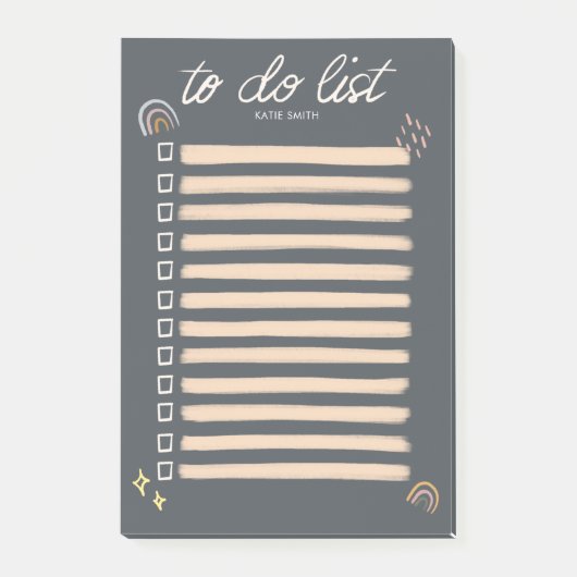 Chique en schetsmatige regenboog en sterren takenl post-it® notes (Voorkant)