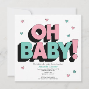 Chique en speelse Baby shower uitnodiging - Oh Bab