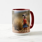 Chique en stijlvol: Meerkat Meisje in rok en jas Mok (Voorkant rechts)