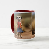 Chique en stijlvol: Meerkat Meisje in rok en jas Mok (Voorkant links)