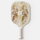 Chique en stijlvol Monogrammed Monstera verguld go Pickleball Paddle (Voorkant)