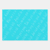 Chique en stijlvol Turquoise Blue Christmas Script Inpakpapier Vel (Voorkant)