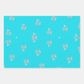 Chique en stijlvol Turquoise Blue Christmas Script Inpakpapier Vel (Voorkant 3)