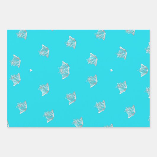 Chique en stijlvol Turquoise Blue Christmas Script Inpakpapier Vel (Voorkant 3)