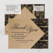 Chique en stijlvol zwart kant, goud en gerecycled  briefkaart (Voorkant / Achterkant)