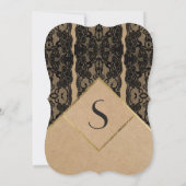 Chique en stijlvol zwart kant, goud en gerecycled  kaart (Achterkant)