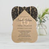 Chique en stijlvol zwart kant, goud en gerecycled  kaart (Staand voorkant)