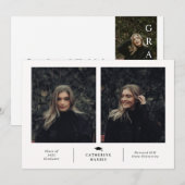 Chique en stijlvolle foto Afstuderen Aankondiging (Voorkant / Achterkant)