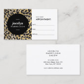 Chique en stijlvolle Gold Leopard Print Afspraak Afsprakenkaartje (Voorkant / Achterkant)